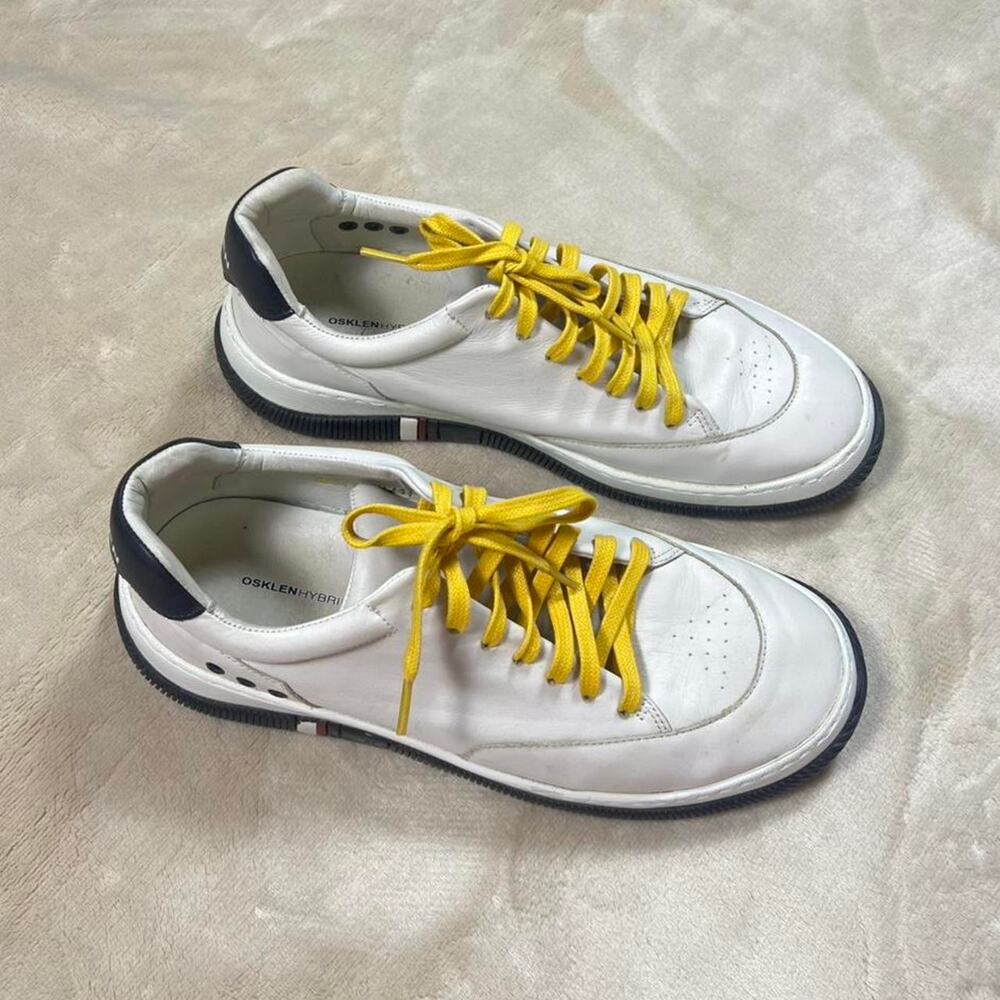 Osklen mens white leather low top